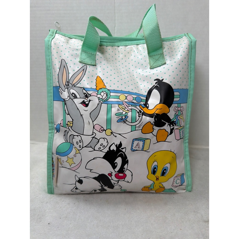 Looney Tunes Lovables Baby Diaper Milk Bag White Mint Green Baby Bugs Daffy 1996
